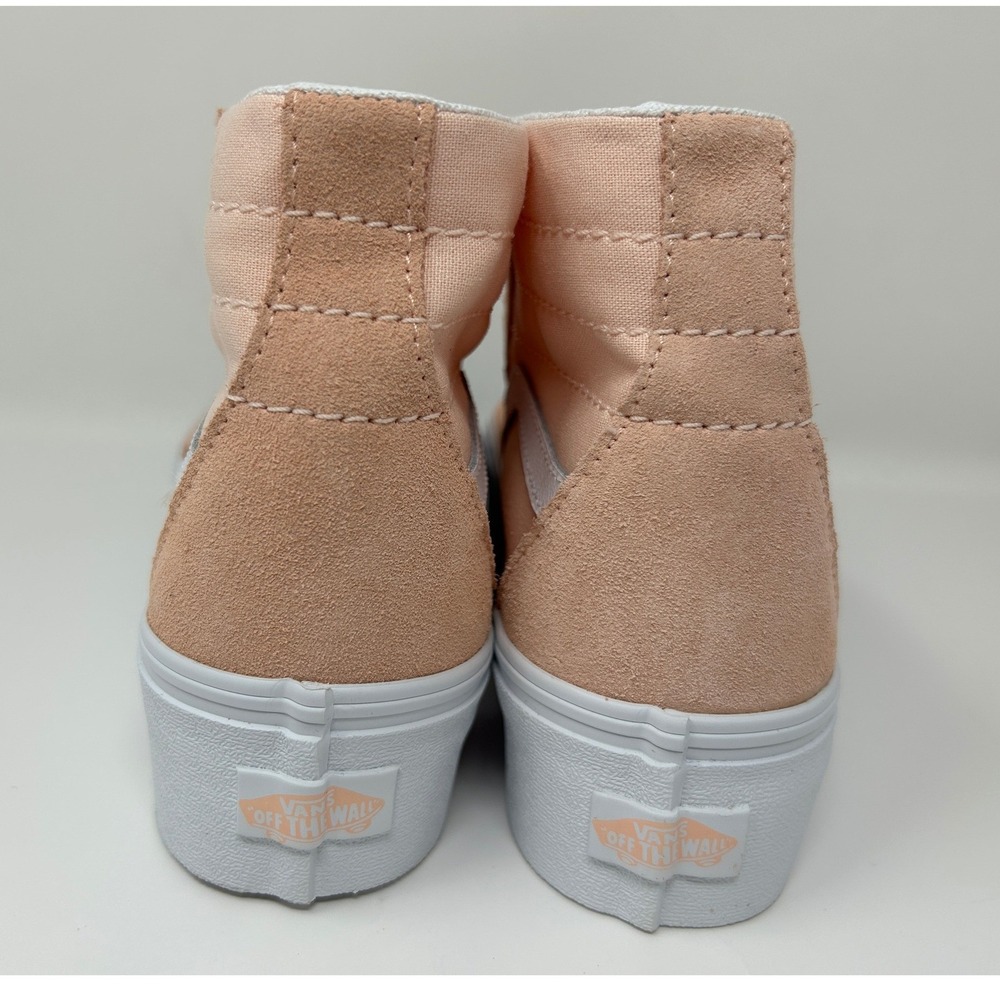 Vans Sk8-Hi Platform 2.0 Peach High Top Sneakers Womens 8.5 Suede Canvas Shoes - Picture 6 of 9